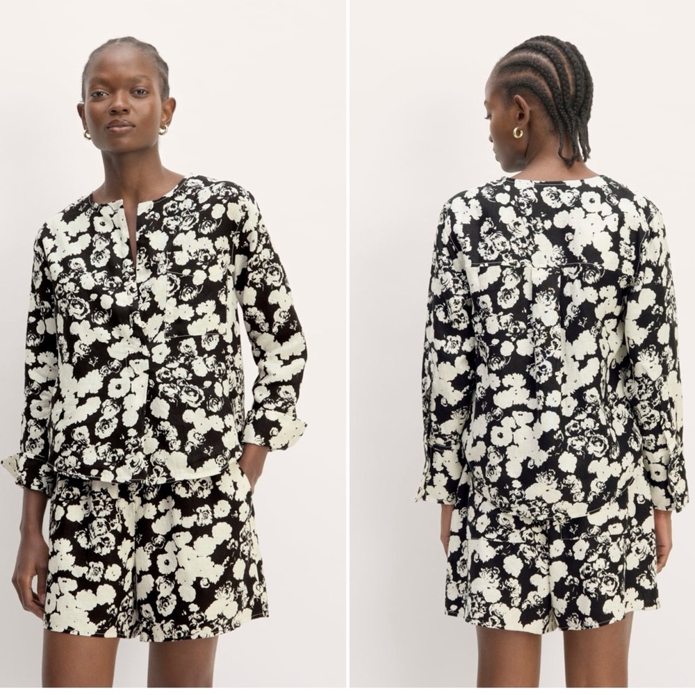 Everlane Linen Floral The Popover Shirt
